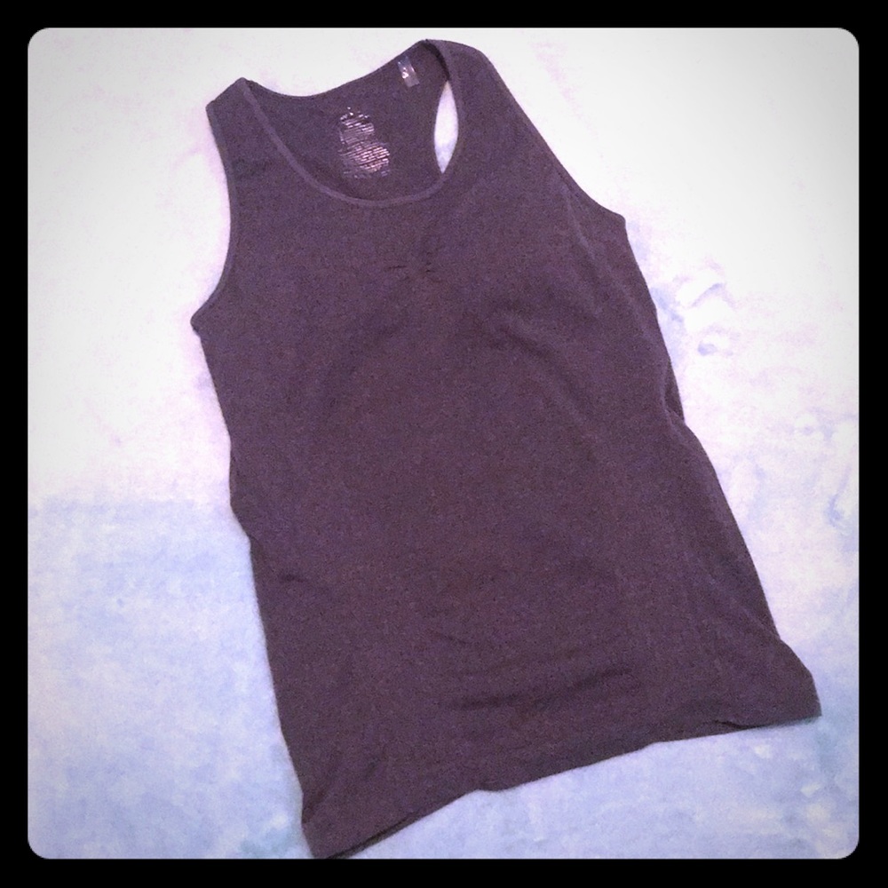 Gray Exercise Tank with Built-in Bra